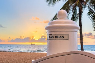 Fort Lauderdale, Florida, ABD görünümü Las Olas Boulevard sonundan itibaren Beach.