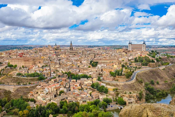 Toledo Španělsko Staré Město City Panorama Atr Dawn — Stock fotografie