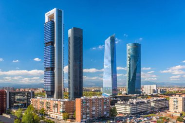 Madrid, Spain financial district skyline.  clipart