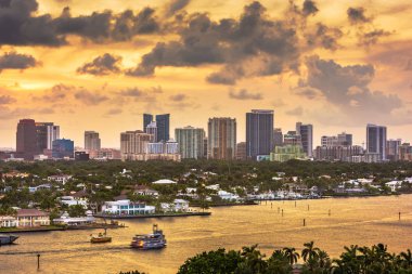 Fort Lauderdale, Florida, ABD skyline 