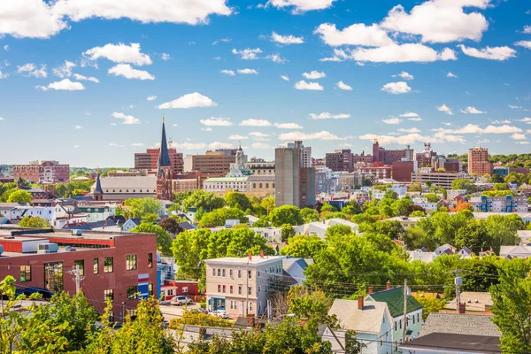 Portland, Maine, ABD şehir merkezi silueti — Stok fotoğraf