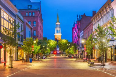 Burlington, Vermont, ABD'de Church Street Market'teki. 