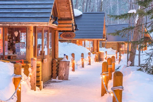 Furano, japanische Winterhütten — Stockfoto