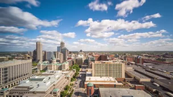 Indianapolis Indiana Usa Centrum Stad Skyline Med State House Eftermiddagen — Stockvideo