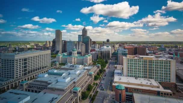 Indianapolis Indiana Usa Centrum Města Panorama Státním Domem Odpoledních Hodinách — Stock video