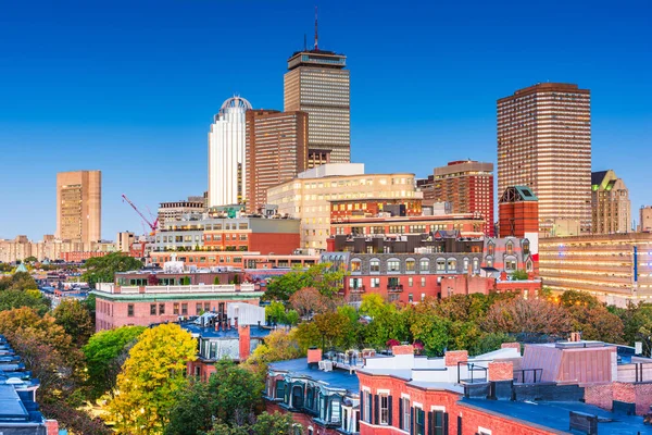 Boston, Massachusetts, Usa centrum Panorama — Stock fotografie