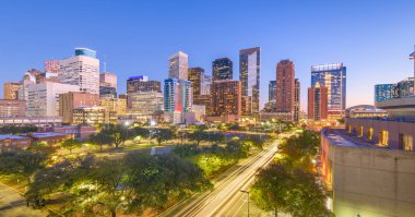 Houston, Teksas, Abd şehir parkı ve silueti