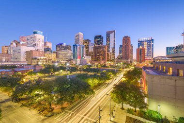 Houston, Teksas, Abd şehir parkı ve silueti