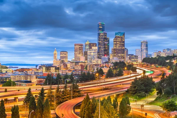 Seattle, Washington, USA sentrum skyline – stockfoto