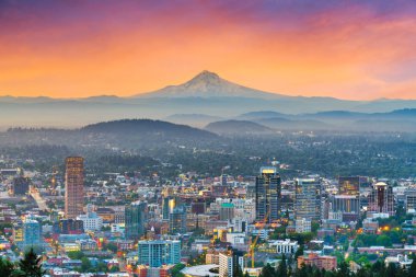 Portland, Oregon, ABD Şehir Merkezi 