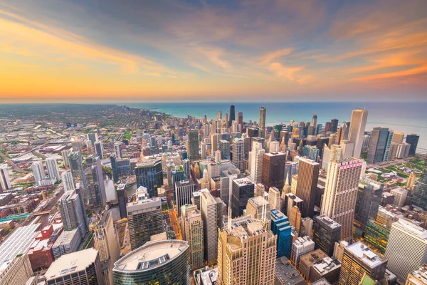 Chicago, Illinois USA horizonte aéreo — Foto de Stock