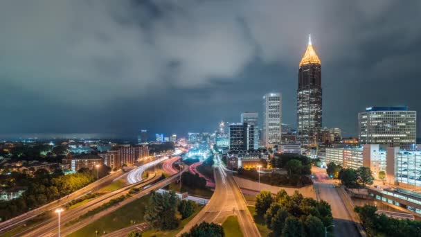 Atlanta Georgia Eua Skyline Noite Para Dia — Vídeo de Stock