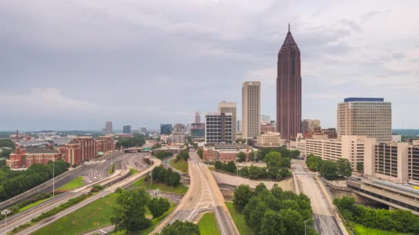 Atlanta Georgien Usa Skyline Von Tag Bis Nacht — Stockvideo