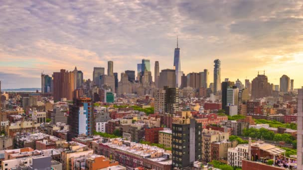New York New York Usa Skyline Lower Manhattan Von Der — Stockvideo