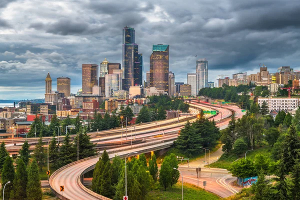 Seattle, Washington, ABD şehir merkezi silueti — Stok fotoğraf