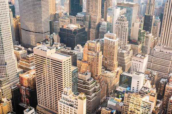 New York, New York, USA midtown manhattan rooftop cityscape.