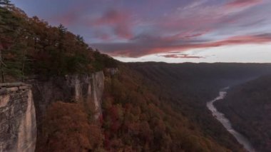 New River Gorge, Batı Virginia, Abd'nin sonsuz duvarda sonbahar sabahı manzara.