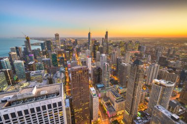 Chicago, Illinois ABD Hava silüeti