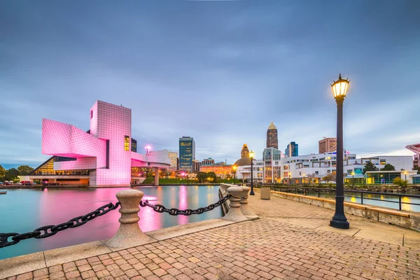 Cleveland Ohio Usa Městské Panorama Přístav Soumraku — Stock fotografie