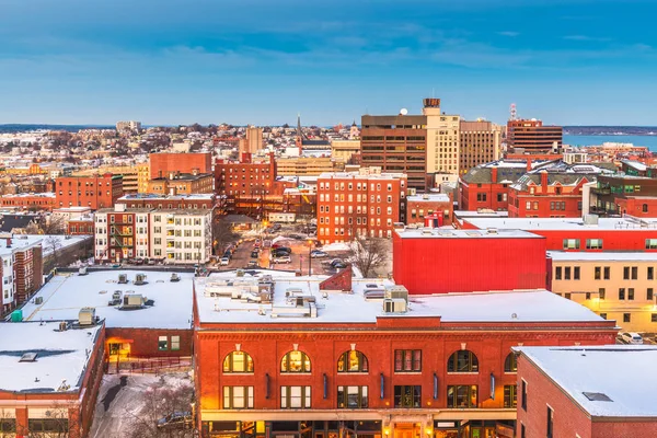 Portland, Maine, ABD şehir silüeti — Stok fotoğraf