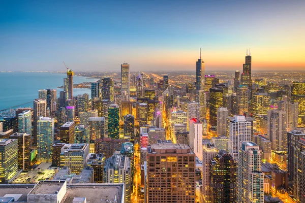 Chicago, Illinois Stati Uniti skyline aerea — Foto Stock