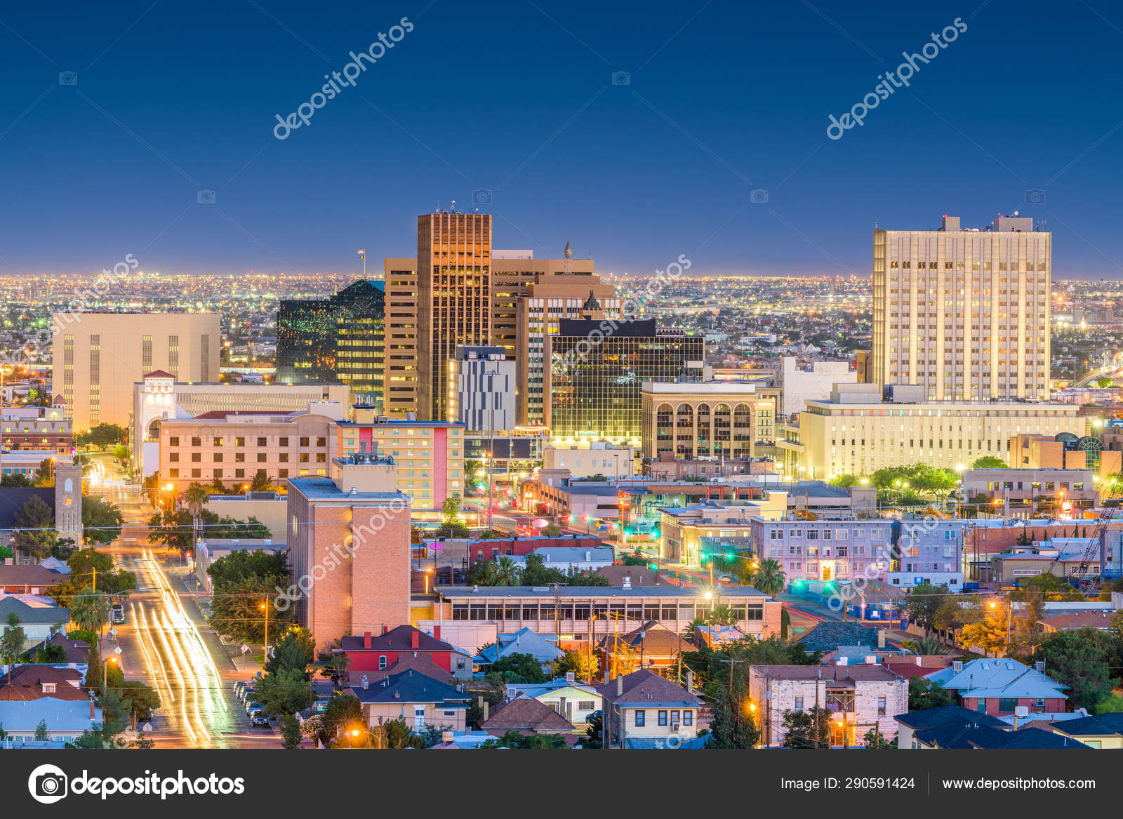 El Paso, Texas, USA Downtown Skyline Stock Editorial Photo © sepavone