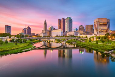 Columbus, Ohio, Nehir üzerinde Abd silueti