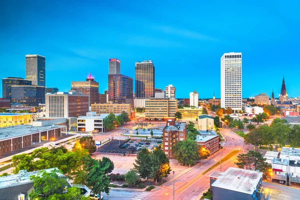 Tulsa, Oklahoma, EUA skyline centro da cidade — Fotografia de Stock