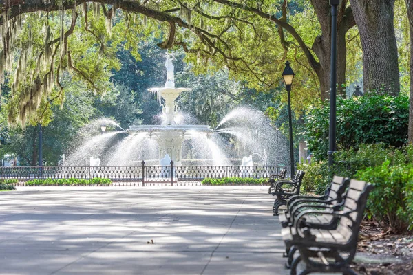 Forsyth Park, Savannah, Georgia, USA fountain — Stock Photo, Image