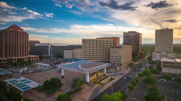 Albuquerque New Mexico Usa Stadtbild Der Dämmerung — Stockvideo