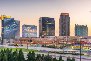 Atlanta, Georgia, USA downtown cityscape in Atlantic Station  clipart