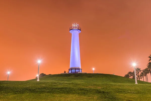 Long Beach, Kalifornia, Stany Zjednoczone latarnia morska w porcie — Zdjęcie stockowe