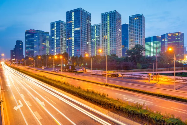 Beijing, China cityscape and highways — Stock Photo, Image