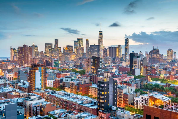 Nueva York, Nueva York, Estados Unidos skyline distrito financiero de la Lowe — Foto de Stock