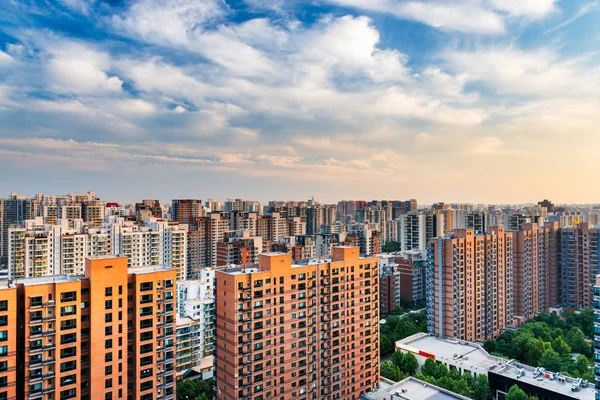 Peking Čína Bytový Dům Panorama — Stock fotografie