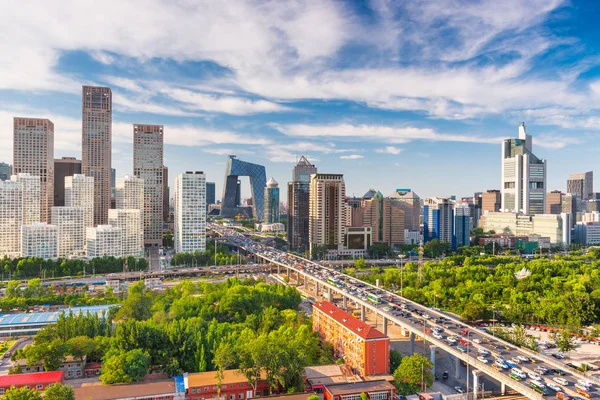 Beijing, China skyline distrito financiero moderno — Foto de Stock