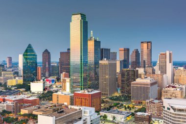 Dallas, Texas, USA Skyline at twilight clipart