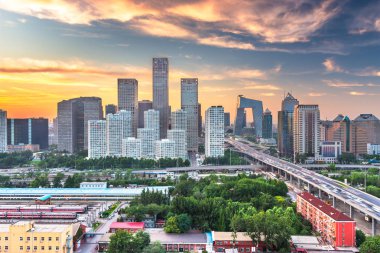 Beijing, Çin modern finans bölgesine manzarası