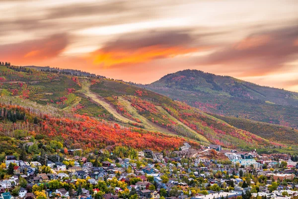 Park City Utah États Unis Centre Ville Automne Crépuscule — Photo