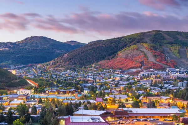 Park City Utah Eua Centro Cidade Outono Entardecer — Fotografia de Stock