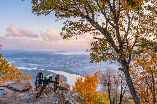 Chattanooga Tennessee Eeuu Vista Desde Lookout Mountain Amanecer — Foto de Stock