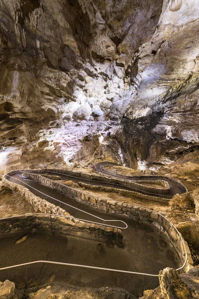 Carlsbad Cavern Nemzeti Park Mexikó Usa Nyomvonalak Belső Mélységbe — Stock Fotó