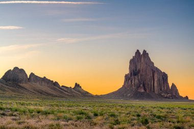 Shiprock, New Mexico, USA at the Shiprock rock formation. clipart