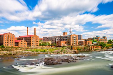 Columbus, Georgia, Usa şehir merkezi nehirde ufuk çizgisi.
