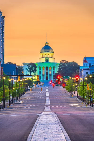 Montgomery Alabama Usa Stadsbild Med Delstatshuvudstaden Gryningen — Stockfoto