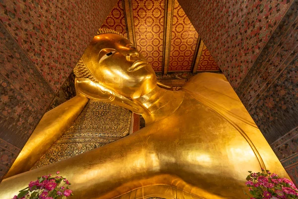 Bangkok Thailand Setembro 2015 Buda Reclinado Templo Wat Pho Banguecoque — Fotografia de Stock