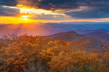Blue Ridge Mountains at Sunset in North Georgia clipart