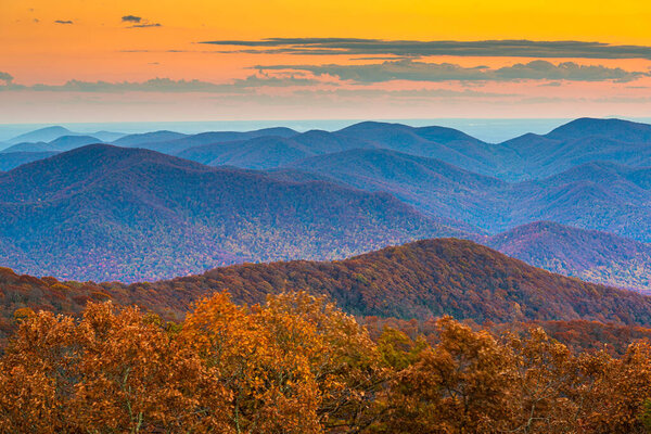 Blue Ridge Mountains at Sunset in North Georgia