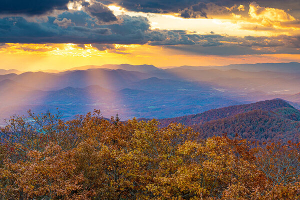 Blue Ridge Mountains at Sunset in North Georgia