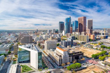 Los Angeles, California, ABD şehir merkezi Öğleden sonra yukarıdan.